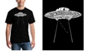 LA Pop Art Men's Flying Saucer UFO Word Art T-shirt